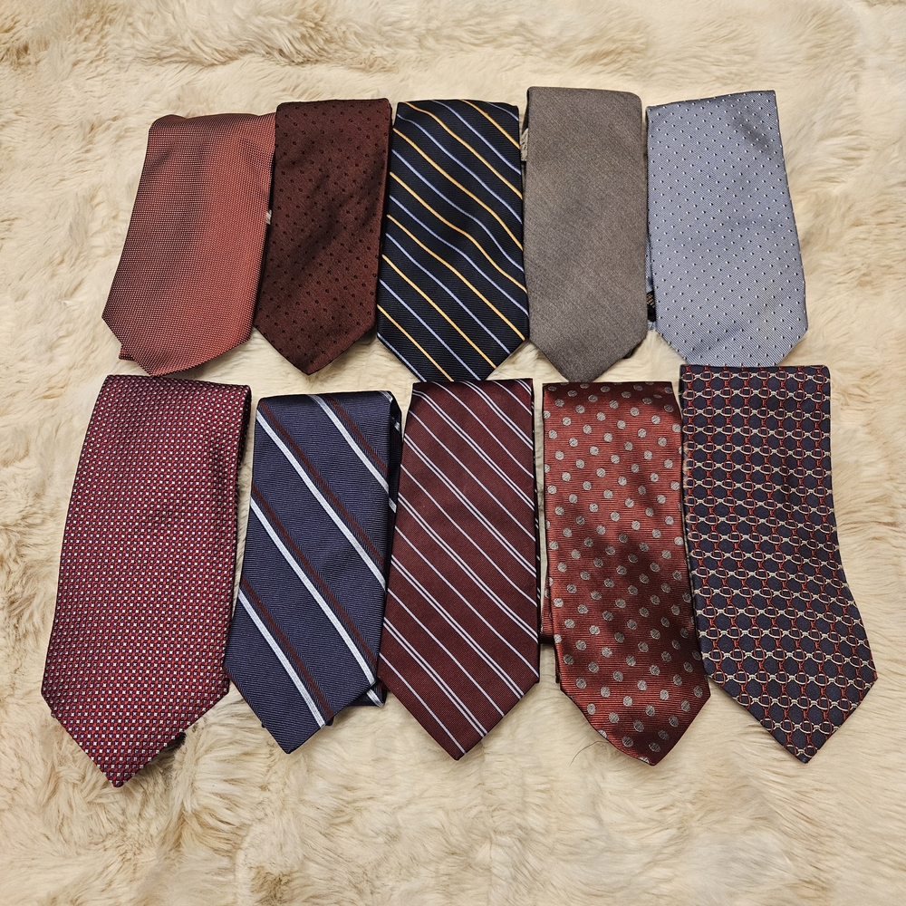 Lot Of 10 Brook Brothers Men's Silk Tie Assorted Colors